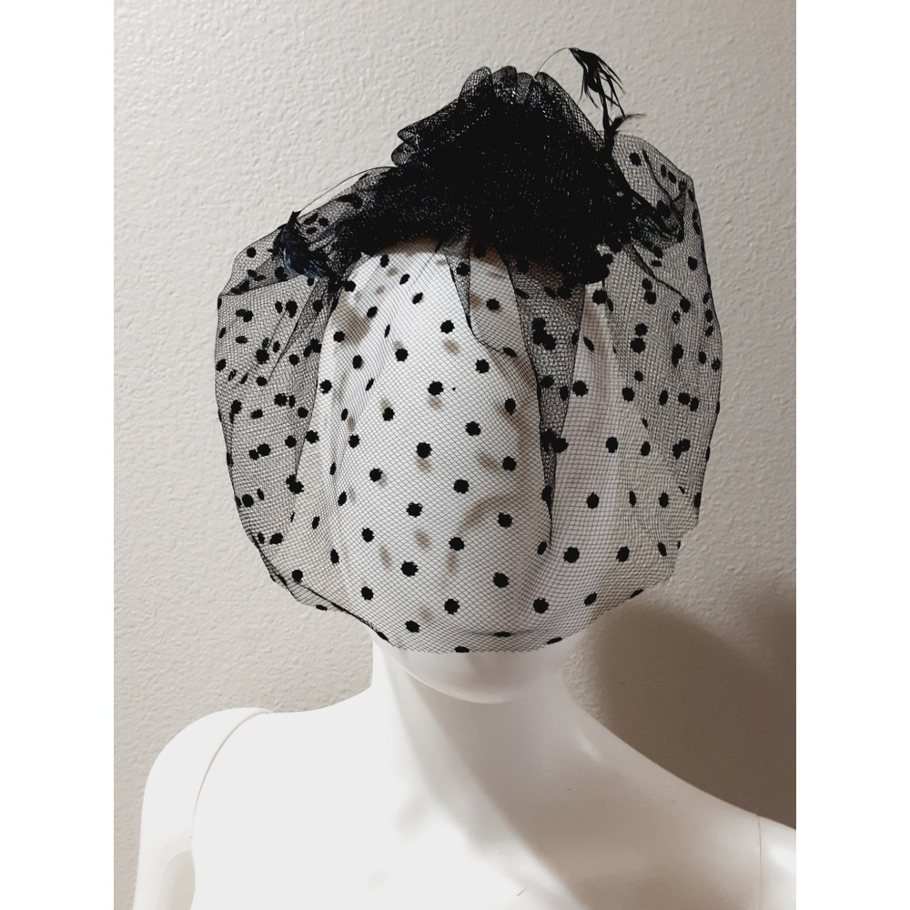 Black Headpiece Fascinator Hat Gothic Halloween Costume 1920s Retro Style Mesh